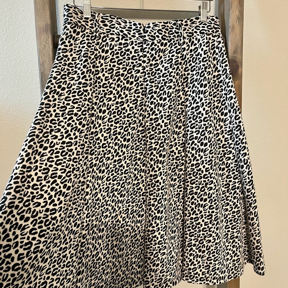Cheetah A-line MIDI Skirt Sz9/10